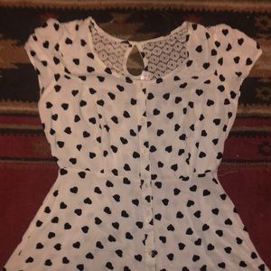 White dress with hearts brand no boundaries